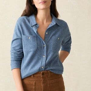 Faherty Legend Sweater Shirt Glacier Blue Small